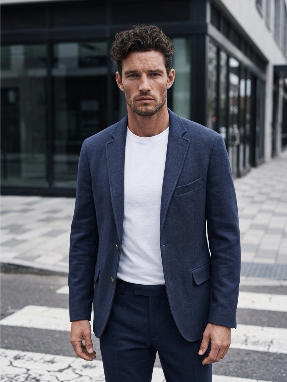 Tasso Elba Men's Navy Blue blazer